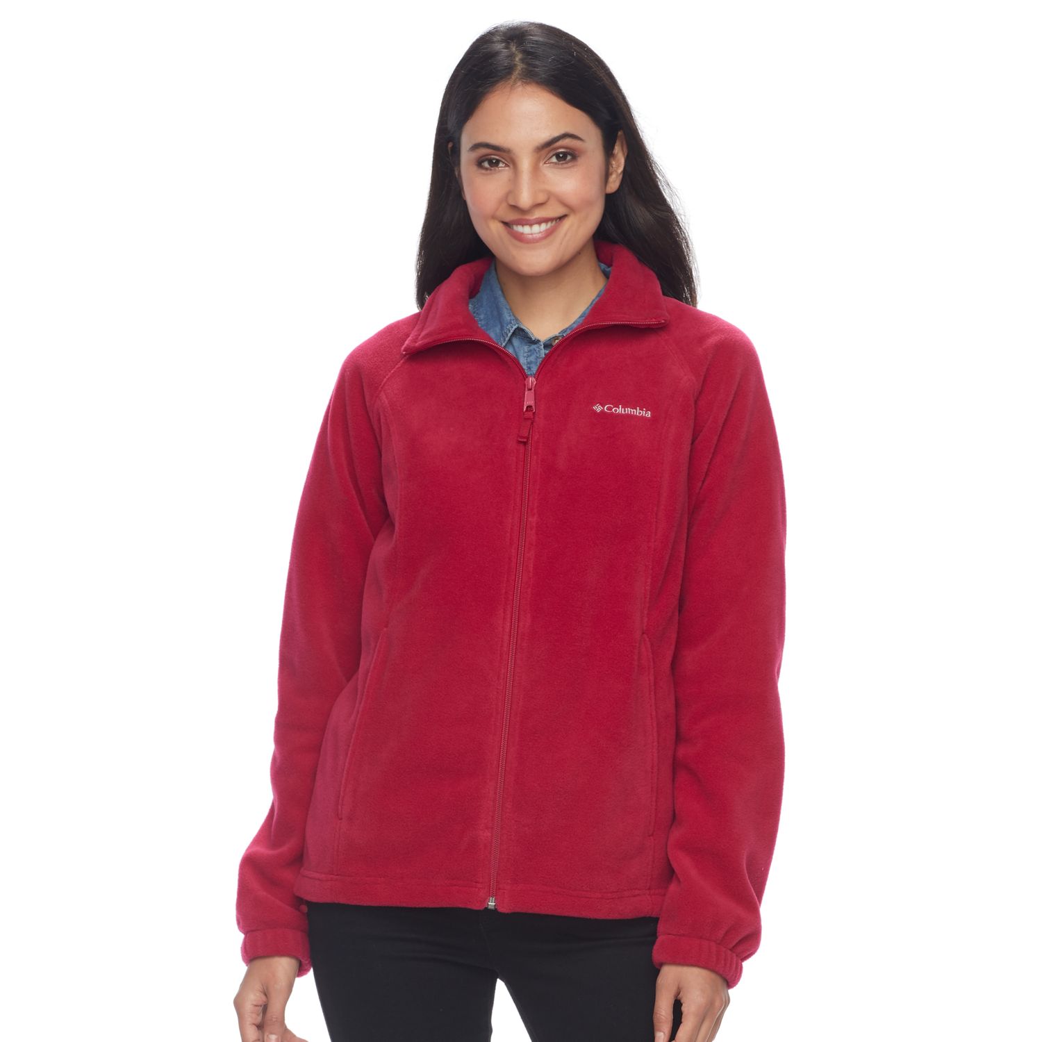 womens red columbia fleece jacket
