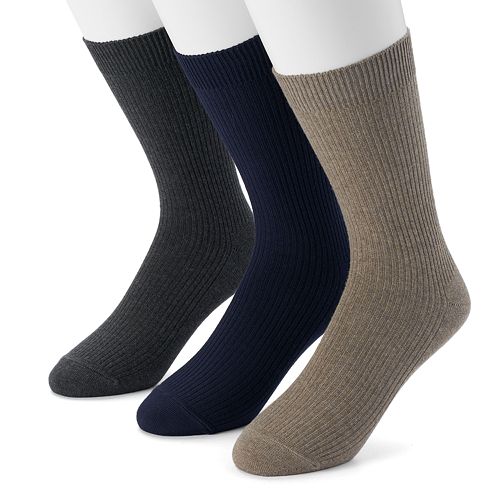 Men's Dockers 3pack Lightweight Ribbed Crew Socks