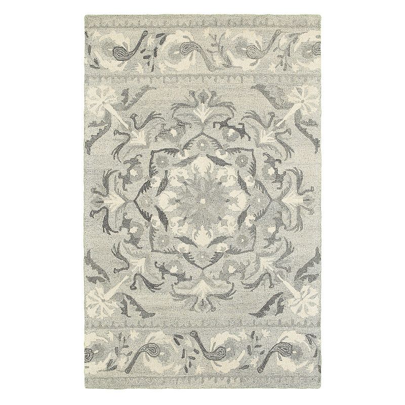 StyleHaven Cadence Floret Wool Rug, Grey, 2.5X8 Ft