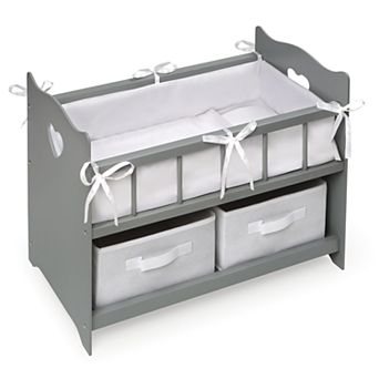 Badger Basket Gray Doll Crib & Baskets Set