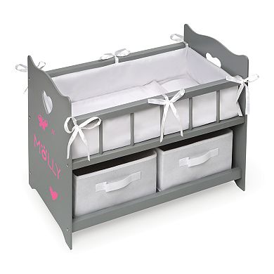 Badger Basket Gray Doll Crib & Baskets Set