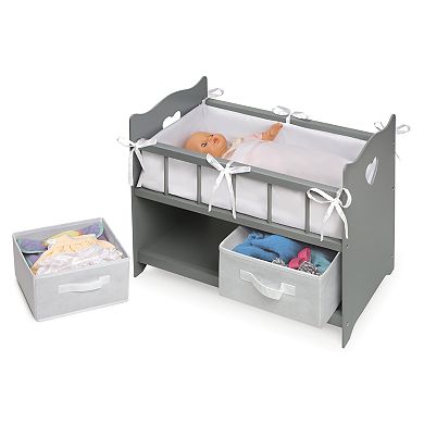 Badger Basket Gray Doll Crib & Baskets Set