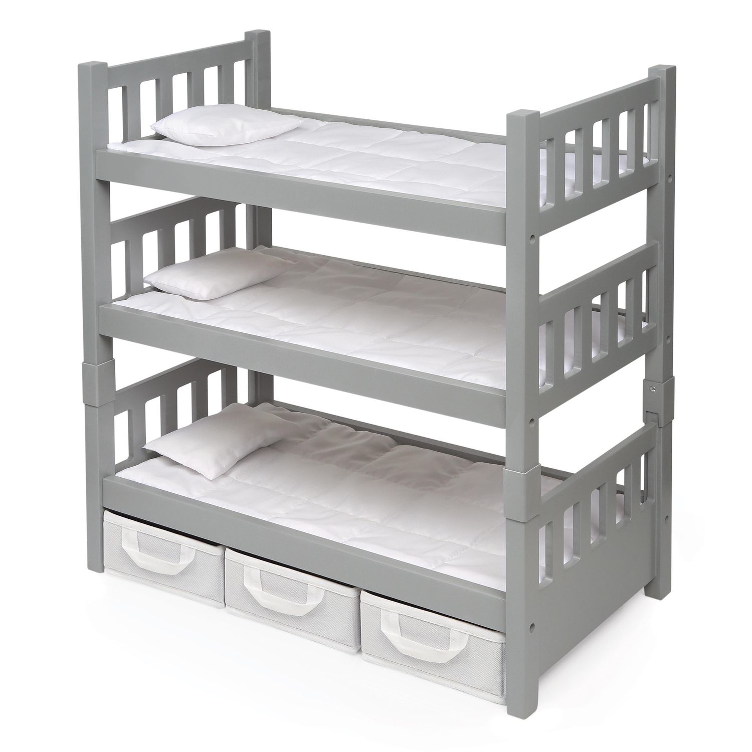 badger basket doll bunk beds with ladder and storage armoire