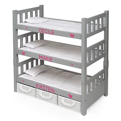 Badger Basket 1-2-3 Convertible Doll Bunk Bed with Storage Baskets