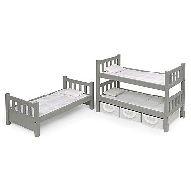 Badger Basket 1-2-3 Convertible Doll Bunk Bed with Storage Baskets