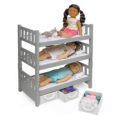 Badger Basket 1-2-3 Convertible Doll Bunk Bed with Storage Baskets