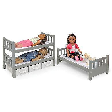 Badger Basket 1-2-3 Convertible Doll Bunk Bed with Storage Baskets