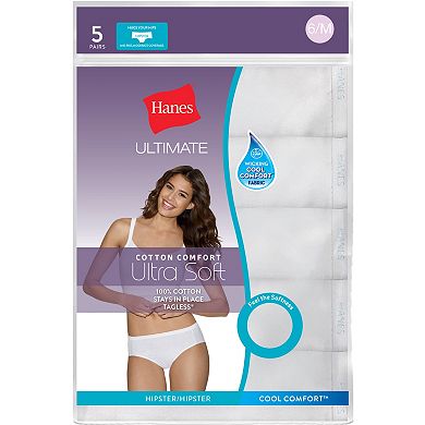 Hanes Ultimate 5-pk. Ultra Soft Cotton Comfort Hipster Panties 41HUCC