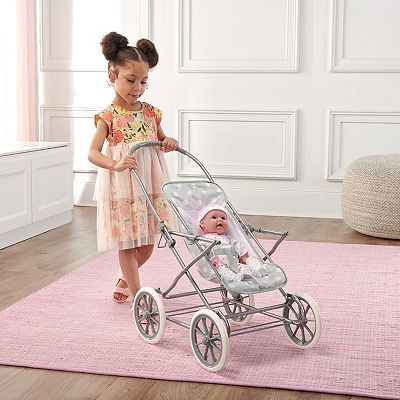 Badger Basket Just Like Mommy Gray 3 in 1 Doll Stroller