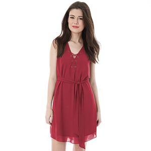 Juniors' IZ Byer Solid Lace-Up Dress