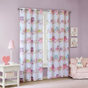 Intelligent Design Nocturnal Nellie Owl Total Blackout Thermal Insulated Grommet 1 Window Curtain Panel