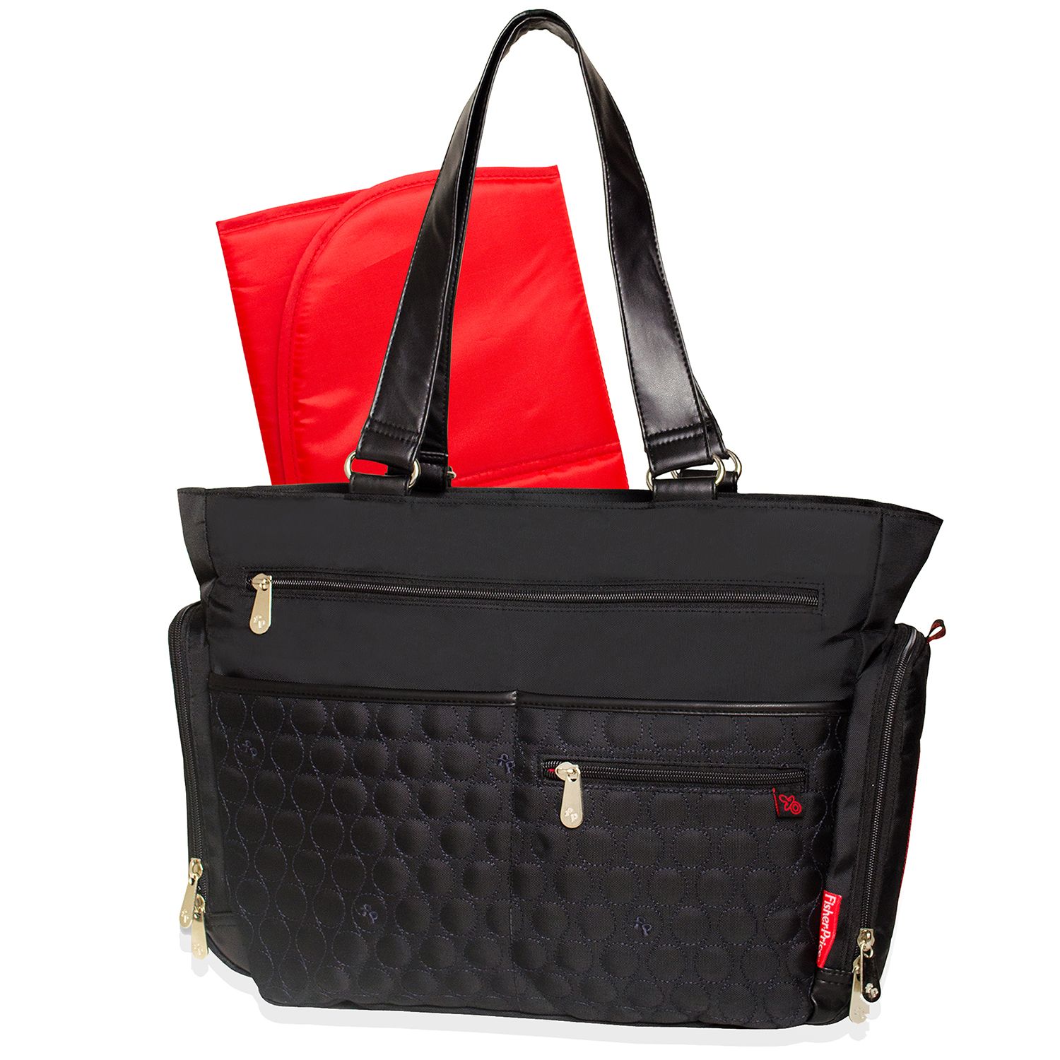 black quilted diaper bag