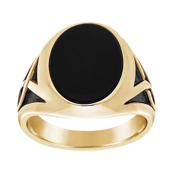 Men S 10k Gold Onyx Ring