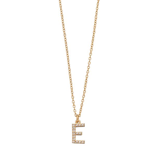 LC Lauren Conrad Pave Monogram Pendant Necklace