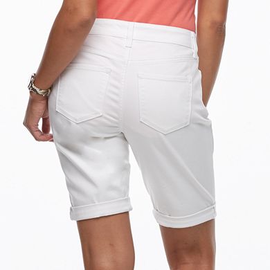 Women's Croft & Barrow® Cuffed Bermuda Jean Shorts