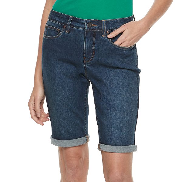 Women's Croft & Barrow® Cuffed Bermuda Jean Shorts