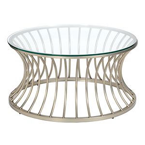 Madison Park Clarita Glass Top Coffee Table