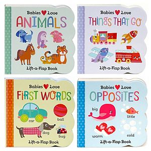Babies Love 4-Piece Lift-A-Flap Board Book Set by Cottage Door Press