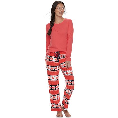 Lace Long Sleeve Tops and Full Length Pants Bottoms Womens