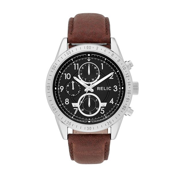 Relic deals leather watch