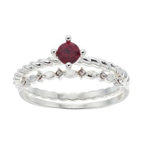 LC Lauren Conrad Twisted Solitaire Ring Set