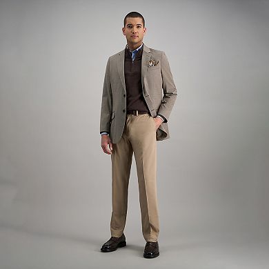 Men’s Haggar® Premium No-Iron Khaki Flex Waist Slim-Fit Stretch Flat-Front Pants