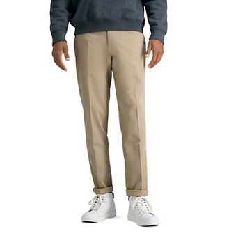 Men’s Haggar® Premium No-Iron Khaki Flex Waist Slim-Fit Stretch Flat-Front Pants