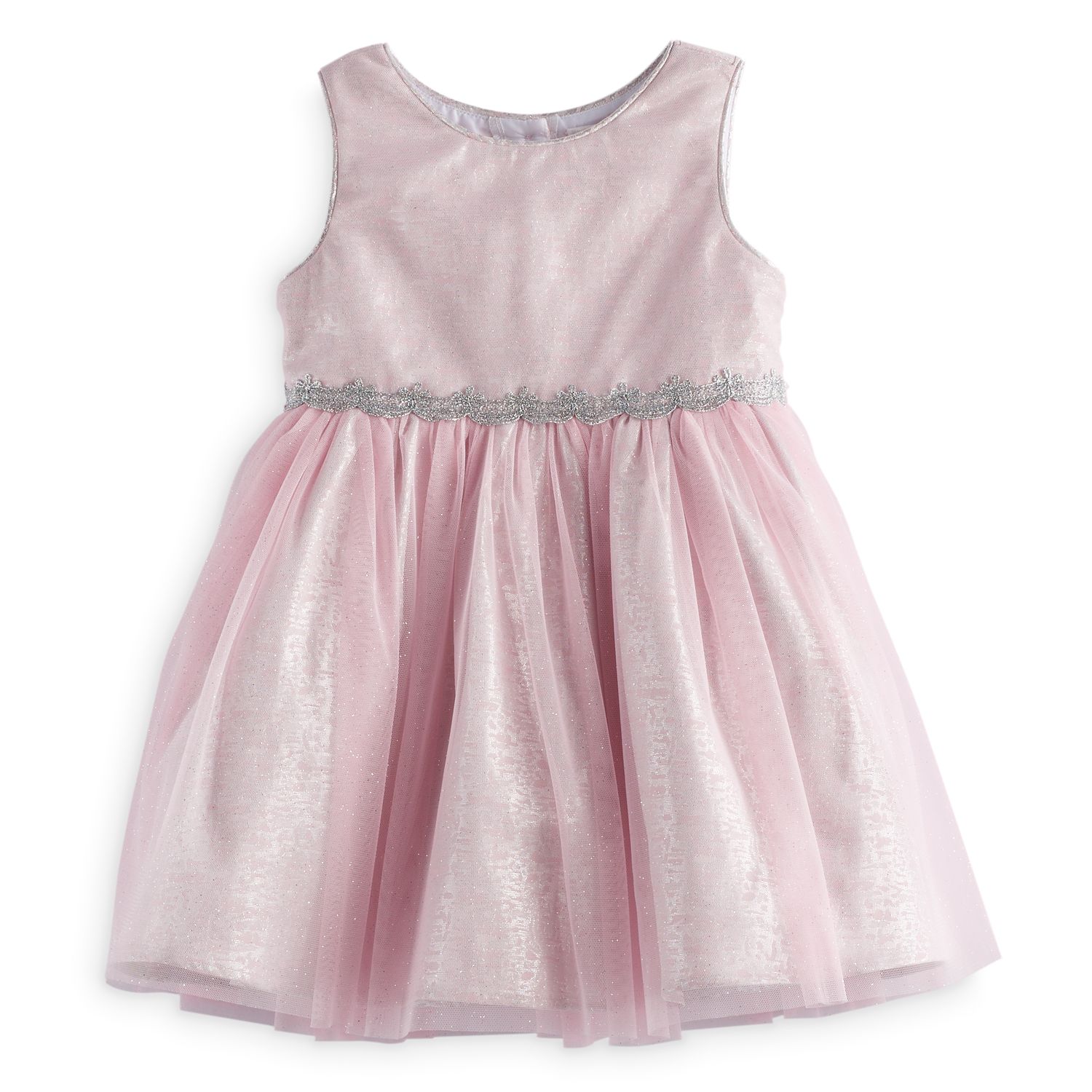 girls pink glitter dress