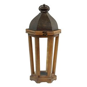 SONOMA Goods for Life™ Farmhouse Large Wood & Metal Lantern Candle Holder