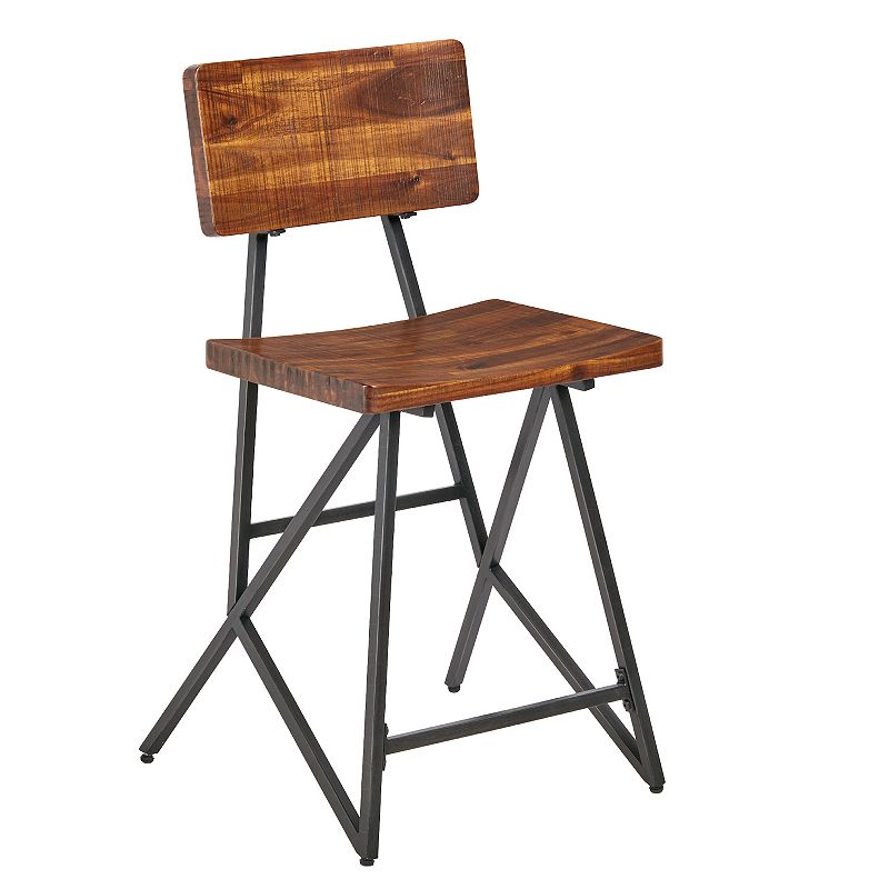 INK+IVY Trestle Counter Stool, Brown