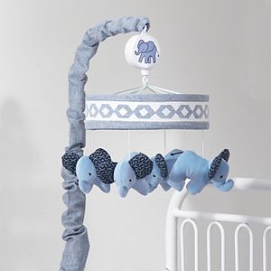 Lambs & Ivy Indigo Elephants Musical Mobile