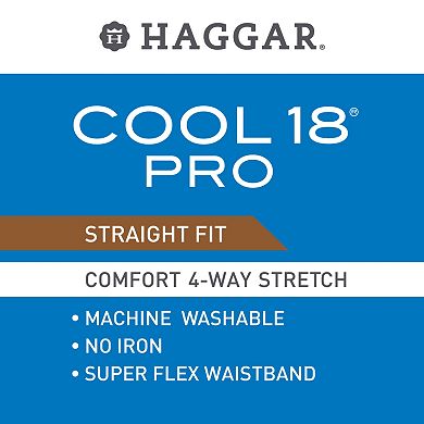 Big & Tall Haggar® Cool 18® PRO Straight-Fit Wrinkle-Free Flat-Front Super Flex Waist Pants