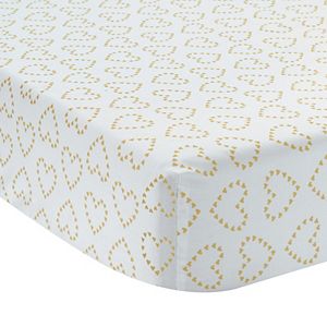 Lambs & Ivy Confetti Metallic Hearts Crib Sheet