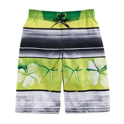 Boys 820 ZeroXposur Hawaiian Stripes Swim Trunks