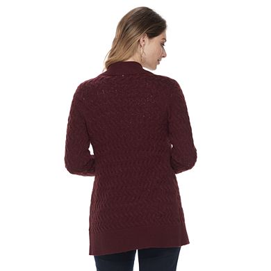 Women's Croft & Barrow® Basketweave Cardigan Sweater