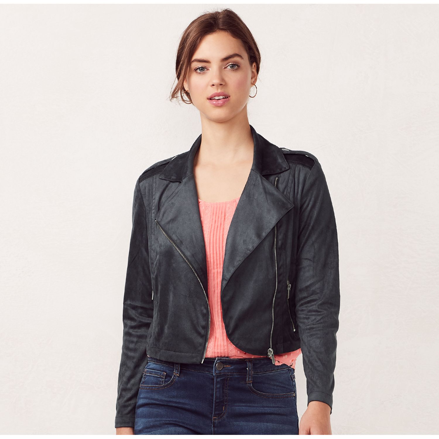 lauren conrad suede moto jacket