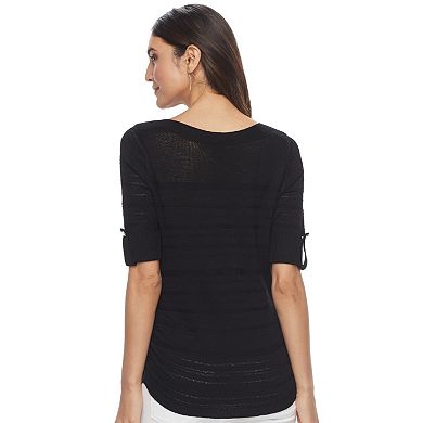 Women's Apt. 9® Ruched Ribbed Crewneck Sweater
