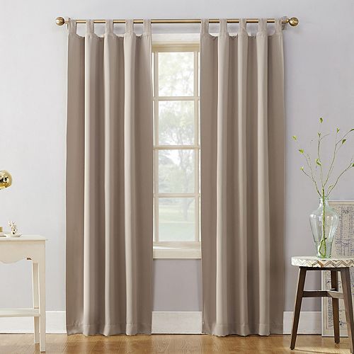 Sun Zero Blackout 1-Panel Ludlow Tab Top Window Curtain