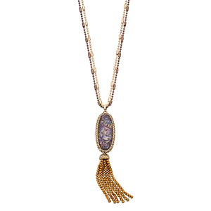 Dana Buchman Simulated Abalone Tassel Pendant Necklace