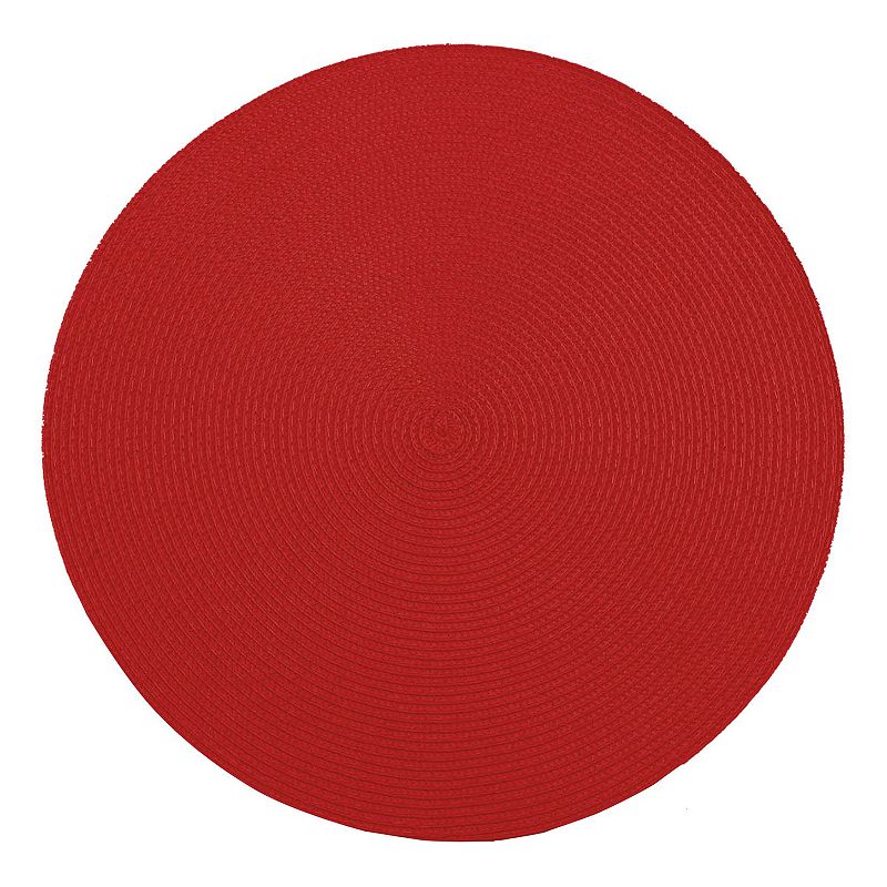 Food Network Solid Round Placemat, Red, Fits All
