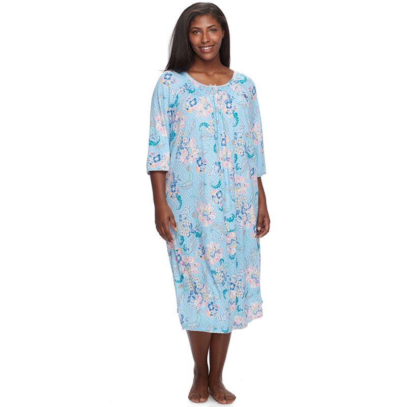 Plus Size Miss Elaine Essentials Pajamas: Cottonessa Long Nightgown ...