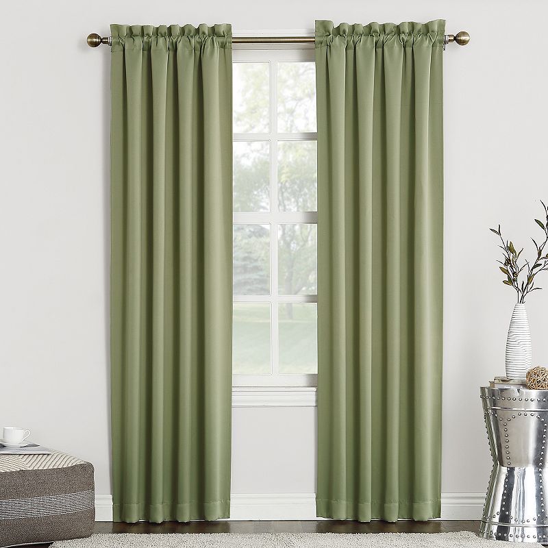 Sun Zero Nolan Energy Saving Blackout Rod Pocket Curtain Panel  40 x84   Red (Single Panel)