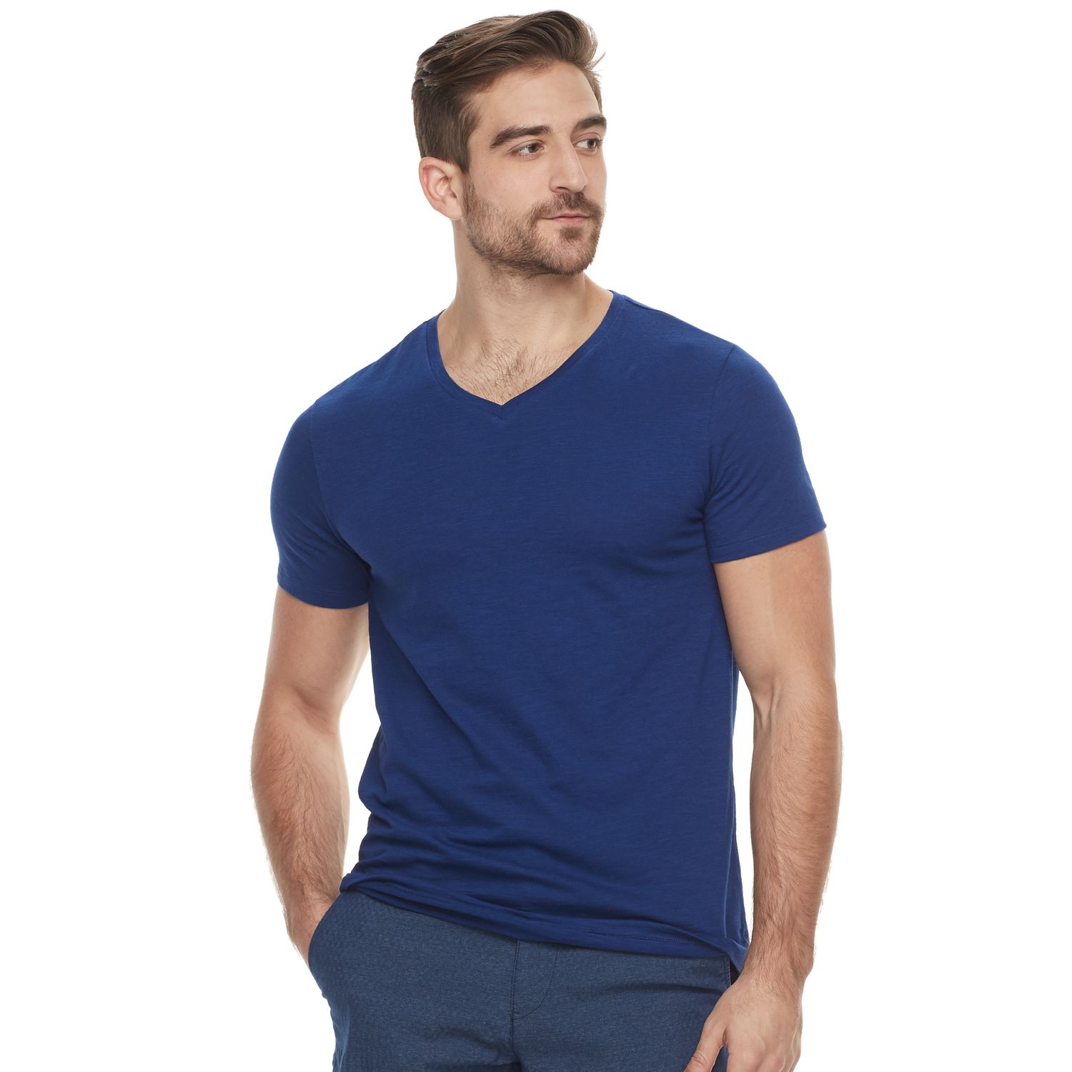 slim fit v neck tee