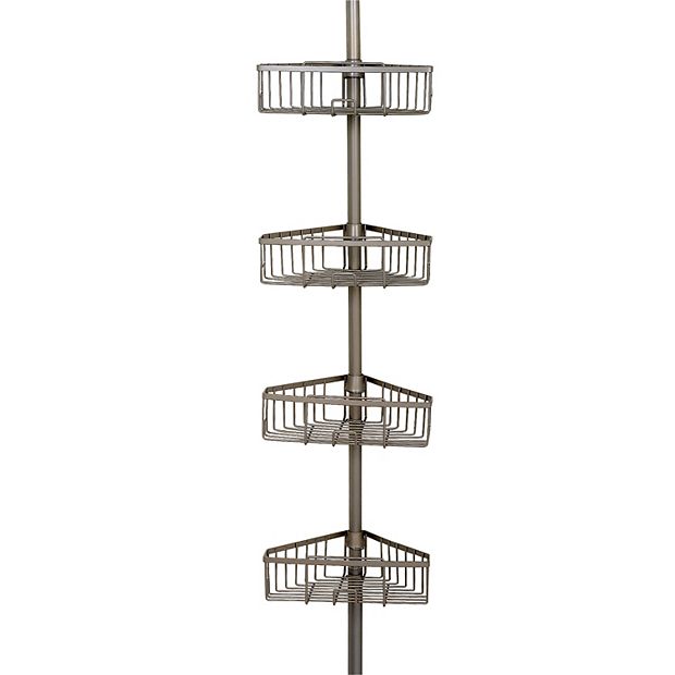 Aluminum Corner Tension Pole Caddy Gray - Threshold