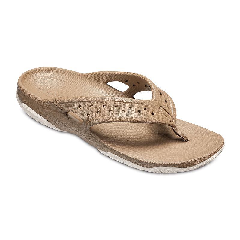 UPC 191448155190 product image for Crocs Swiftwater Deck Men's Flip Flop Sandals, Size: 8, Med Beige | upcitemdb.com