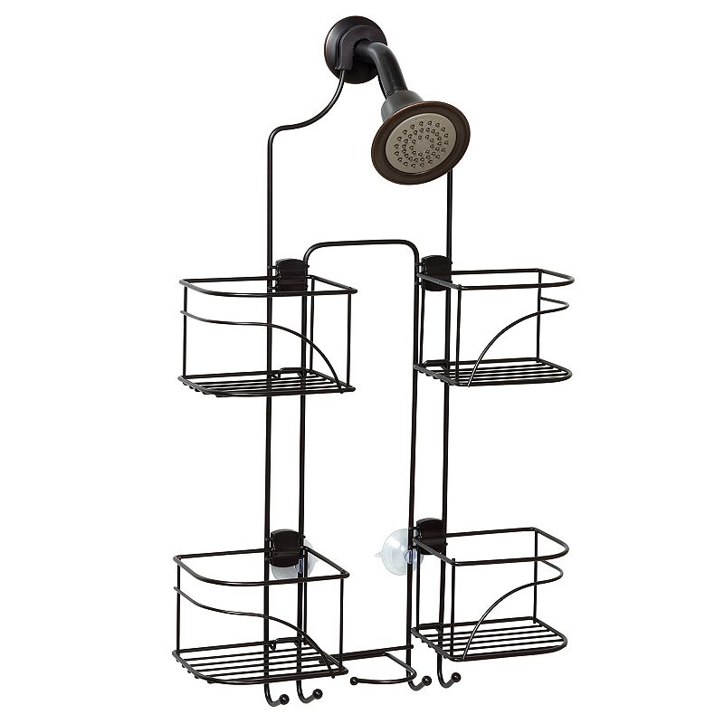 Expandable Shower Caddy for Hand Held Shower or Tall Bottles in Bronze