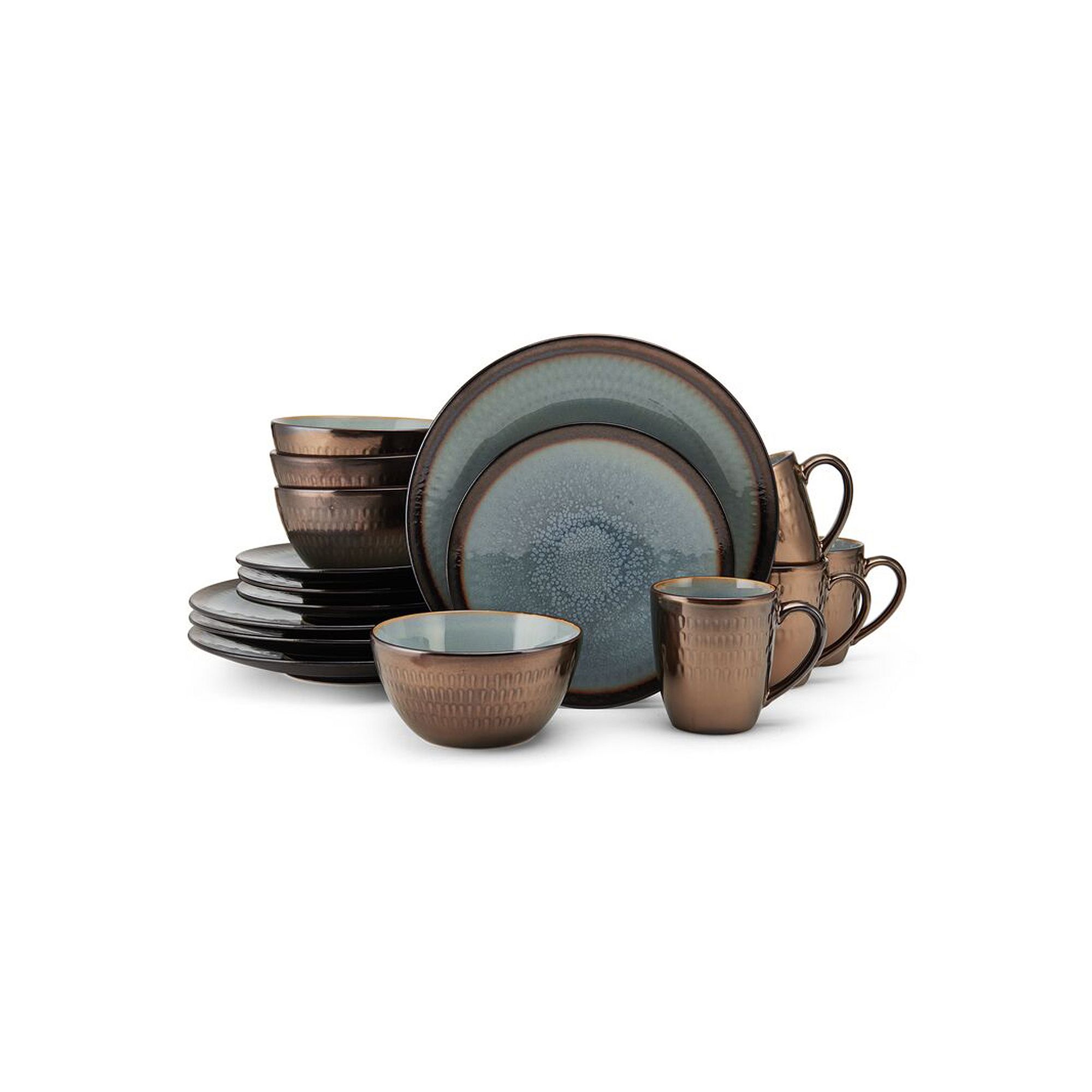Gourmet Basics Anastasia Embossed 16-pc. Dinnerware Set, Multicolor