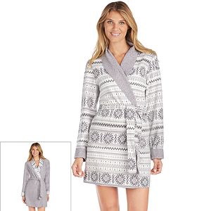 Women's Cuddl Duds Reversible Microfleece Robe