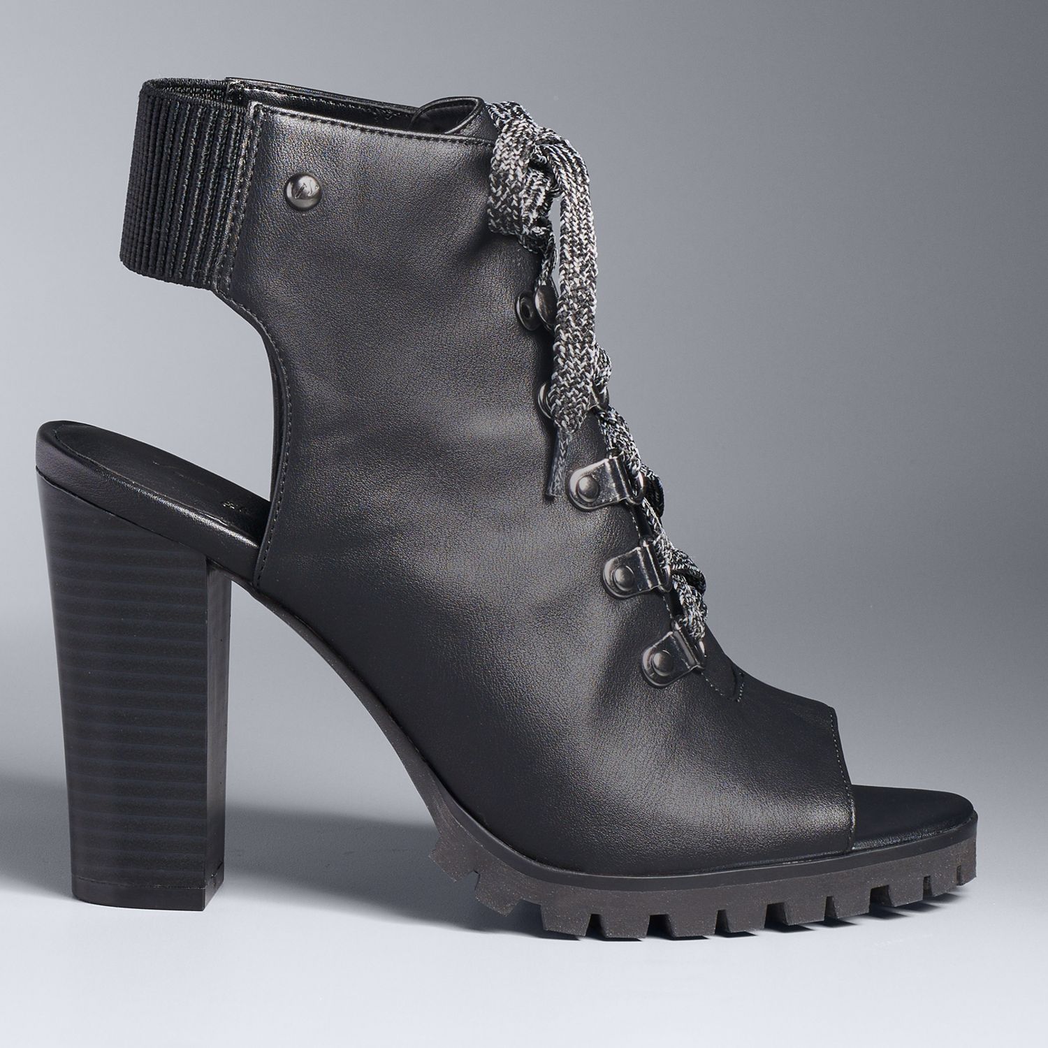 kohls peep toe booties