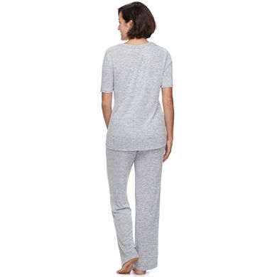 Women's Croft & Barrow® Pajamas: Brushed Knit Sleep Tee & Pants PJ Set